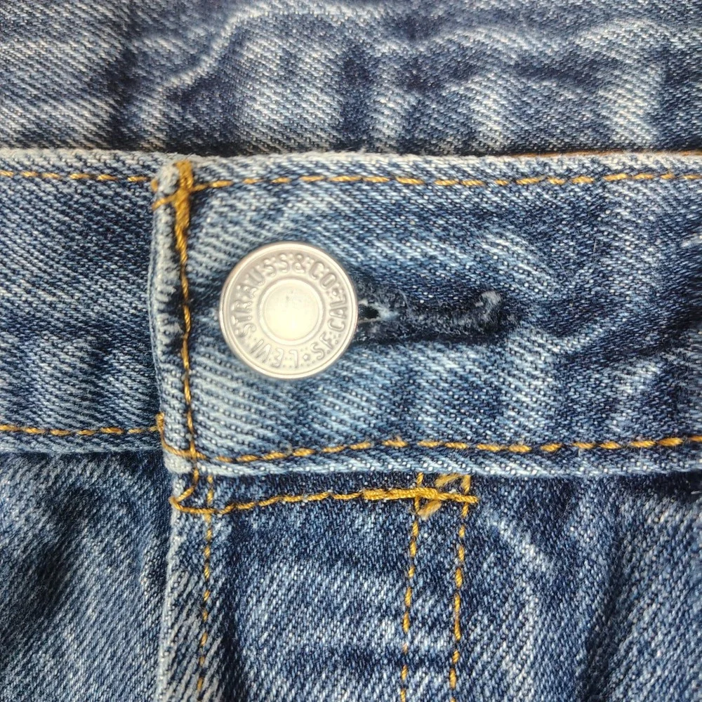 Levi's 501 Jeans Mens 34x34 Blue Original Fit Button Fly Solid Cotton Denim